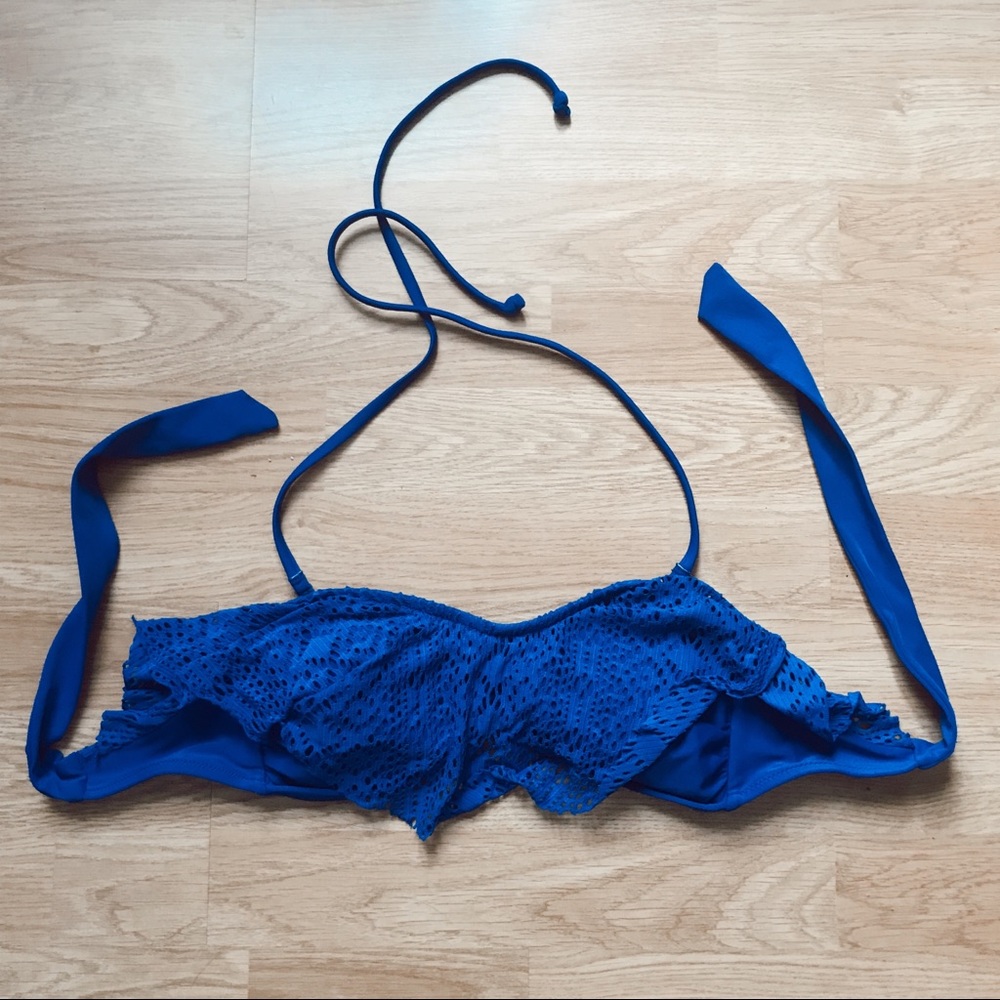 american eagle blue bikini top
